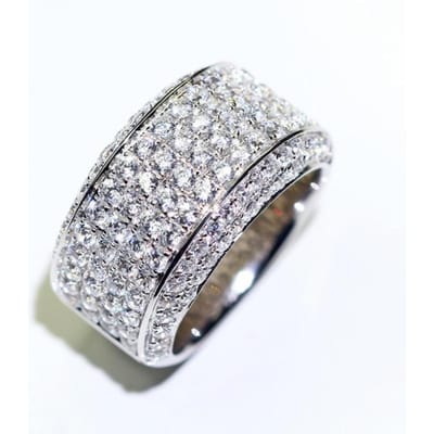 Platina herenring met 3 karaat imitatie diamanten, luxe herenring met een persoonlijke uitstraling. No. 11 gray