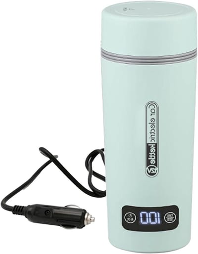 Reiswaterkoker Auto - Drinkwaterverwarmer Onderweg - Warme Dranken Maken - Snelle Verwarming 100C - 450 ml - Groen