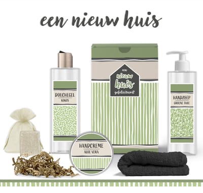 Geschenkset "Een nieuw huis" - 5 Producten - 610 Gram - Triomf Cosmetica | Luxe cadeaubox Nieuwe woning Wellness Cadeau Gift set Deluxe Verhuisd Pakket Man&Vrouw Housewarming Giftset Badkamer Samenwonen Verhuizing Getrouwd Hem&Haar Groen Zwart