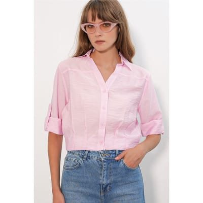Oversized Crop Shirt
