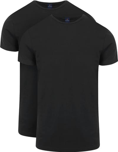 Suitable Ota T-shirt O-hals Zwart 2-Pack - Maat S - Heren - Basic T-shirt - Ondershirt