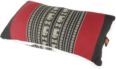 Decoratief Thais kussen met kapokvulling – meditatiekussen, neksteun en beensteun – 28 x 44 x 15 cm – oosterse stijl met olifantenpatroon
