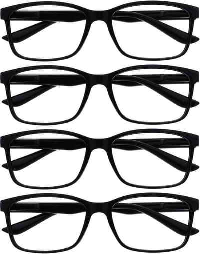 Leesbril Heren - Lezers Brillenglazen - Comfortabel Lezen - Veerscharnieren Design - +200 Sterkte - Zwart