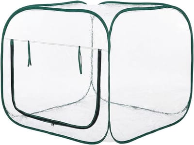 Pop-Up Kas - Draagbare Kweekkas - Planten Beschermen - Rits Roll-Up Venster - 120x120x100 cm - Groen