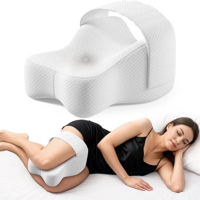 Verstelbaar Beenkussen - Kniekussen - Zijkussen - Beensteun - Traagschuim - Knie Kussen - Met Verstelbare Band En Wasbare Hoes - Kniekussen Voor in Bed - Ergonomisch Beenkussen - Geschikt Voor Zwangere Vrouwen, Zijslapers, Mannen En Ouderen - Wit
