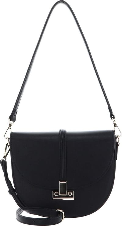 SEIDENFELT MANUFAKTUR Schoudertas Giora Big Saddle Bag Black / Gold Zwart
