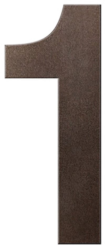 Huisnummer - Dark Brons Kleur - RVS - GPF - Dark blend 1, 150 mm