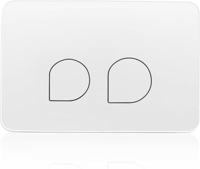 WC Drukplaat - Dubbele Spoeling - Toilet Reparatie - Hoge Compatibiliteit - 20 x 20 x 4 cm - Wit