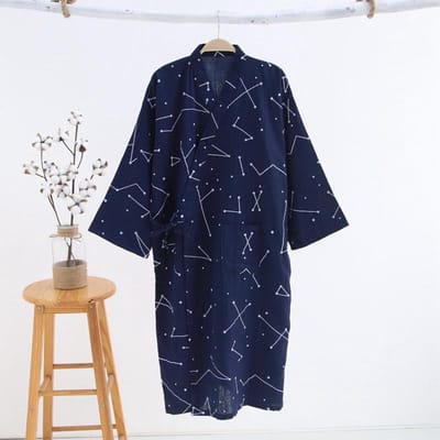 Nieuwe Heren 100% Katoen Gaas Katoenen Badjas Losse Dunne Yukata Japanse Kimono Pyjama's Heren Badjas met Capuchon V-Hals Pyjama Badjas L
