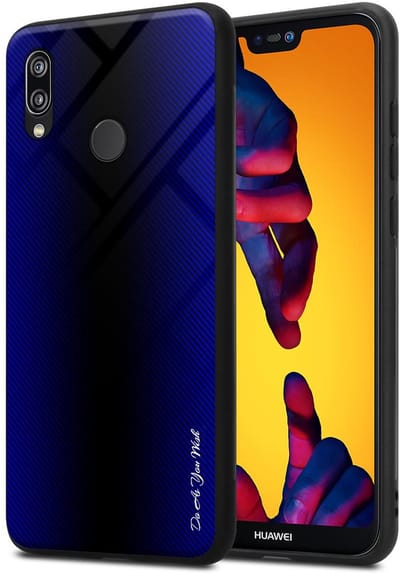 Cadorabo Hoesje geschikt voor Huawei P20 LITE 2018 / NOVA 3E in KOBALT PAARS - Beschermhoes gemaakt van TPU silicone Case Cover en achterkant van gehard glas