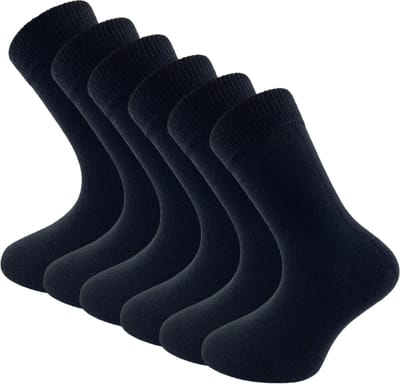 6 paar Kindersokken - Katoen - Jongens & Meisjes - SQOTTON® - Zwart - Maat 27-30