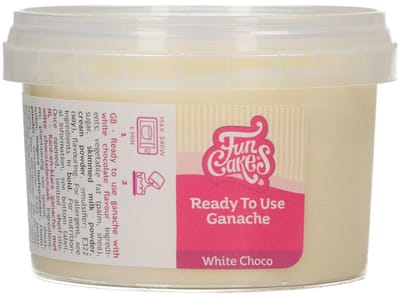 FunCakes Ganache - Ready To Use - Witte Chocolade - 260g - Geschikt voor Cake Topping Drip, Taartvulling