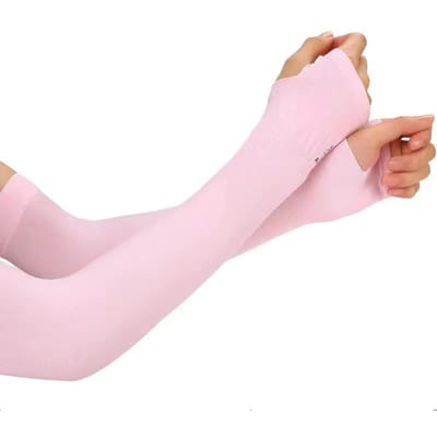 2 pcs (1 paire) Manchon de bras en soie LCE pour femmes, manchon de sport, protection solaire, couvre-mains, gants rafraîchissants pour la course à pied, la pêche, le vélo white