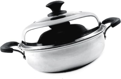 Verdikte Stoompot - Soephotpot Multifunctioneel - Inductie Koken - Duurzaam Roestvrij Staal - 34cm Diameter - Zilverkleurig