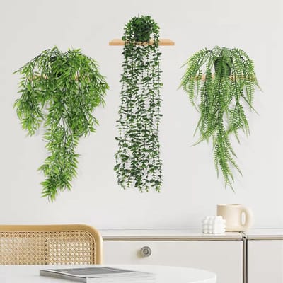 Dailygoods- Kunsthangplanten Onderhoudsarm - Nep Eucalyptus/Wijnstok - Kunstplanten met Potten - Wanddecoratie - Duurzaam - Levensecht - Nepplanten