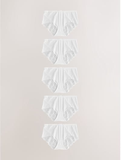 Next - Dames - Set van 3 No VPL midi-slips met kant aan achterzijde - Wit