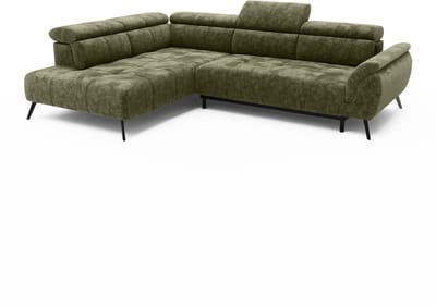 MASSIVMOEBEL24.DE hoekbank groen 100% polyester 284x208x79 cm SOFAS deels gemonteerd