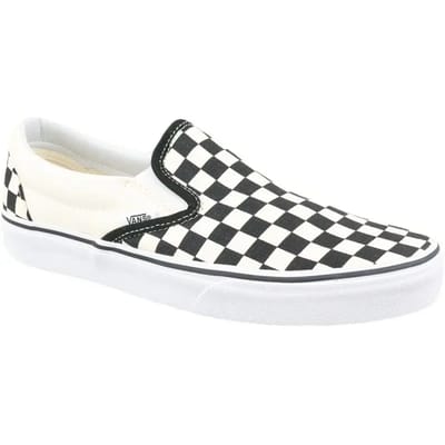 Vans Classic Slip-On Unisex Zwart Wit Checkboard Canvas Skate Trainers