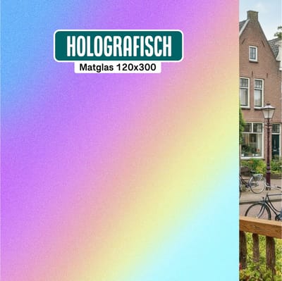 Homewell® Holografische Raamfolie HR++(+) 120x300cm - Anti inkijk - Privacy & Isolatie - Zonwerend - Statisch - Zeepbel-effect Matglas