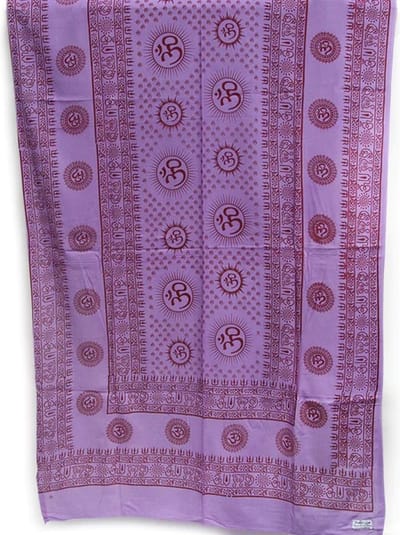 Meditatie omslagdoek met mantra Om, XL, 220 x 106 cm, paars