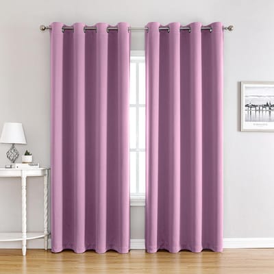 2 Verduisterende Gordijnen voor Woonkamer Thermische Isolatie Slaapkamergordijnen Alle Maten Alle Kleuren W132xH160cm&Grommet paars
