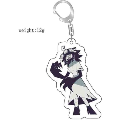 Cartoon Anime Fundamenteel Papier Onderwijs Sleutelhanger Zwart-wit Acryl Figuur Hanger Sleutelhangers Cosplay Sleutelhanger Sieraden Cadeau gray