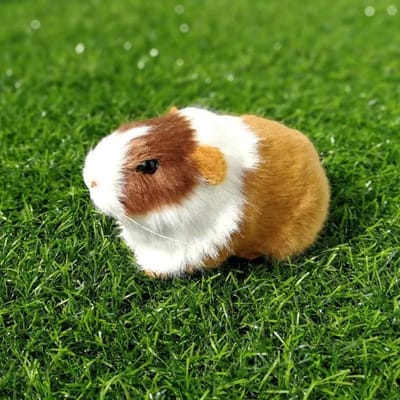 Figurines de Hamster Réalistes Jouets en Peluche Cobaye Réaliste Figurine d'Animal en Peluche Douce pour Cadeau d'Anniversaire d'Enfant marron