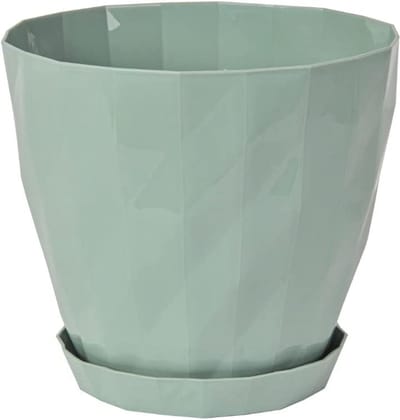 2 sierpotten rond salie groen orchideepotten met kristal design mint bloempot en schaal Self-Watering
