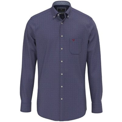 Fynch-Hatton Overhemd Structure Pattern Button-Down Garnet Red-Multi / male
