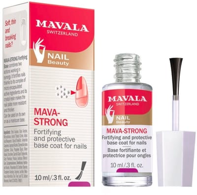 Mavala Mava-Strong Protective Base Coat 10 ml - Versterkende Nagelbehandeling Voor Zwakke En Breekbare Nagels - Beschermende Nail Strengthener Met Keratine - Verbetert Nagelstructuur En Helpt Splijten En Breken Voorkomen
