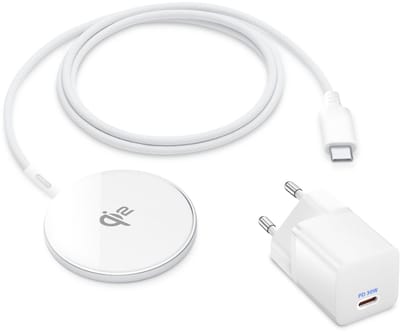Draadloze oplader geschikt voor MagSafe - Usb C adapter - 1 meter - Snellader - Oplader - Draadloos opladen - Wit