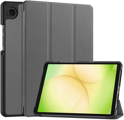 Hoes - Geschikt voor Samsung Galaxy Tab A11 Plus - Dun & Stevig - Trifold Bookcase - Hard Cover - Hardcover Book Case - Tablet Hoesje - Grijs