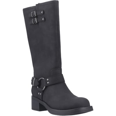 Rocket Dog Nash Faux Leather Vrouwelijke Zwarte Hak Enkellaarzen