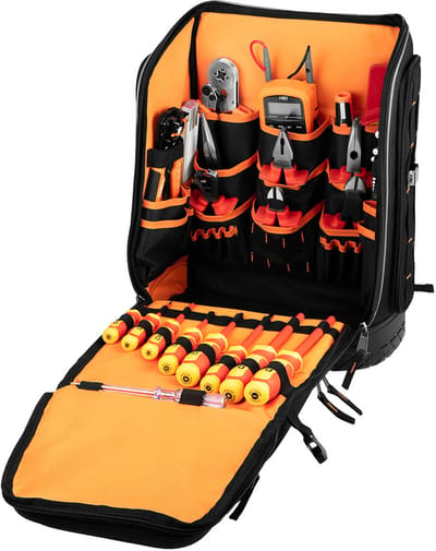 NEO TOOLS Elektriciensrugzak - 31 stuks - 20L - Polyester 600D - Incl. Gereedschap