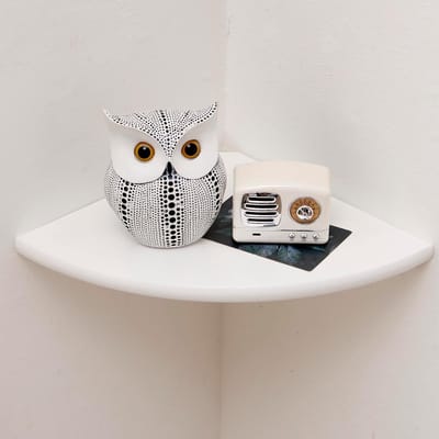 Famanu - Witte wandplank van eikenhout, 17,8 cm breed, zwevend design voor woonkamer of keuken