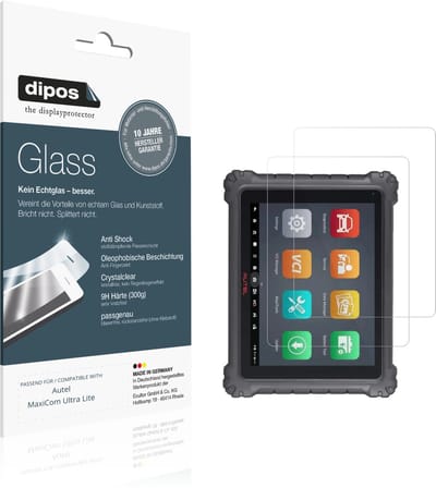 dipos – 2x Pantserfolie geschikt voor Autel MaxiCom Ultra Lite | 9H Screenprotector