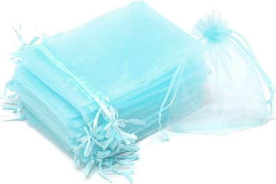 Fako Bijoux - 20 Organza Zakjes - 10x15cm - Feestzakjes - Snoepzakjes - Cadeauzakjes - Uitdeelzakjes - Sieradenzakjes - Babyblauw - 10x15 cm - 20 Stuks