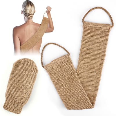 Dailygoods- Rugschrobber Bamboevezel - Peelinghandschoen - Doucheborstel - Scrubber - Massagehandschoen - 2 Stuks - Lichaamsborstel