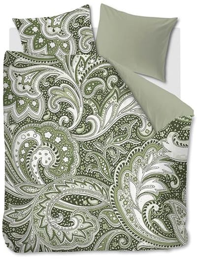 Snoozing Indara Dekbedovertrek - Tweepersoons - 200x200/220 cm - Green