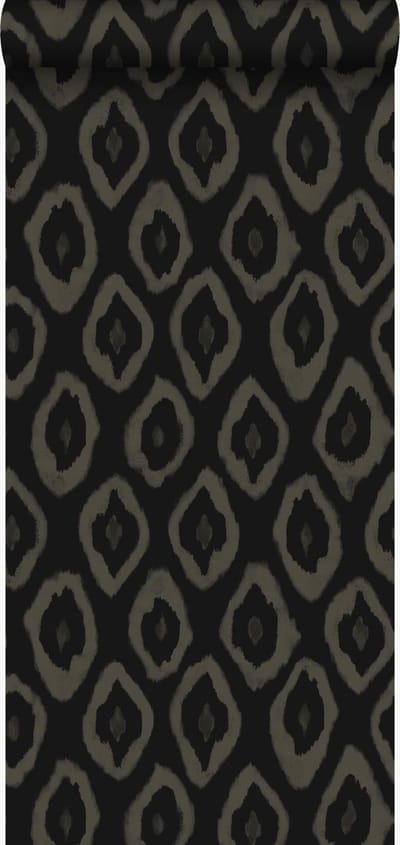 Origin Wallcoverings behang ikat motief zwart - 53 cm x 10.05 m - 346922