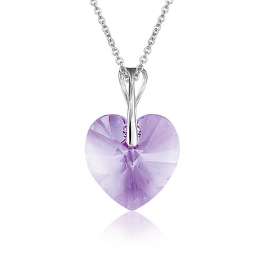 Montebello Ketting Pim HZ113 - Swarovski Hart - 925 Zilver Gerhod. - Ø14mm - 50cm