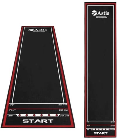 Dart Mat met Score Indicatie en Gooiafstand 257 x 60 cm - Antislip Rubber Onderzijde