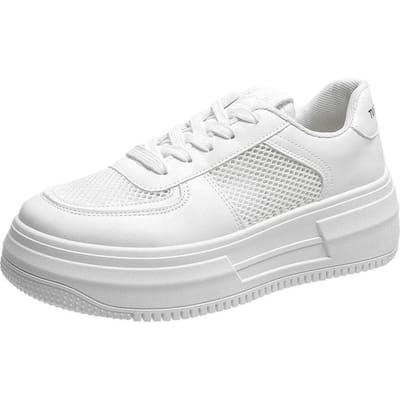 Dames Sneakers Mode Schoenen Lente Trend Casual Flats Sneakers Vrouwelijk Nieuwe Mode Comfort Wit Gevulkaniseerd Platform Schoenen 35 white