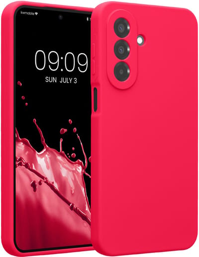 kwmobile telefoonhoesje geschikt voor Samsung Galaxy A27 5G - TPU backcover met siliconen coating - Smartphone case in neon roze