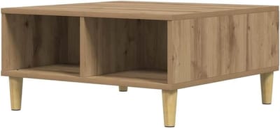 Salontafel - Bijzettafel woonkamer - Koffie moment - Glad oppervlak - 60x60x30 cm - Houtkleurig