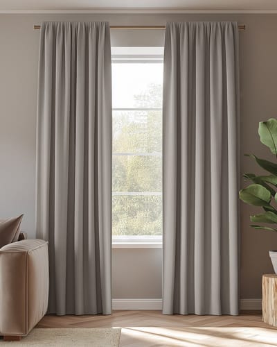 HOOMstyle Kant en Klaar gordijn met haakjes Amber - Verduisterend - Met Plooiband - 140x270cm - Taupe / Bruin