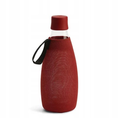 Merloos Fleshoesje met Handvat voor 800ml Fles - Rood