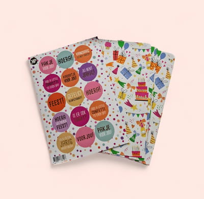 CADEAUZAKJES 12x19cm met bijpassende sluitstickers - 15 stuks - giftbags met sticker 15 stuks
