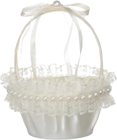 Bloemenmand Bruiloft - Decoratieve Mand - Ceremonie Decoratie - Elegant Lintontwerp - 18 cm Breed - Meerkleurig