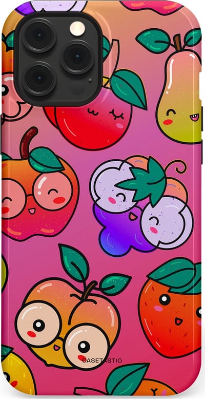 Casetastic Hoesje Geschikt voor Apple iPhone 12 Pro Max Magsafe - Stijlvolle Beschermende Duo-layer Case - Fruitige Grapjes